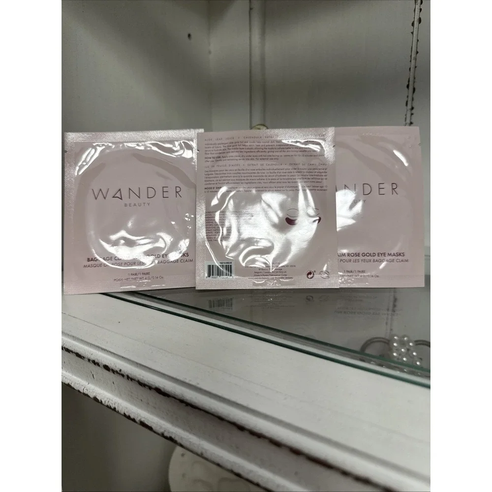 3 X Wander Beauty Baggage Claim Gold Eye Masks AS‎ PICTURED